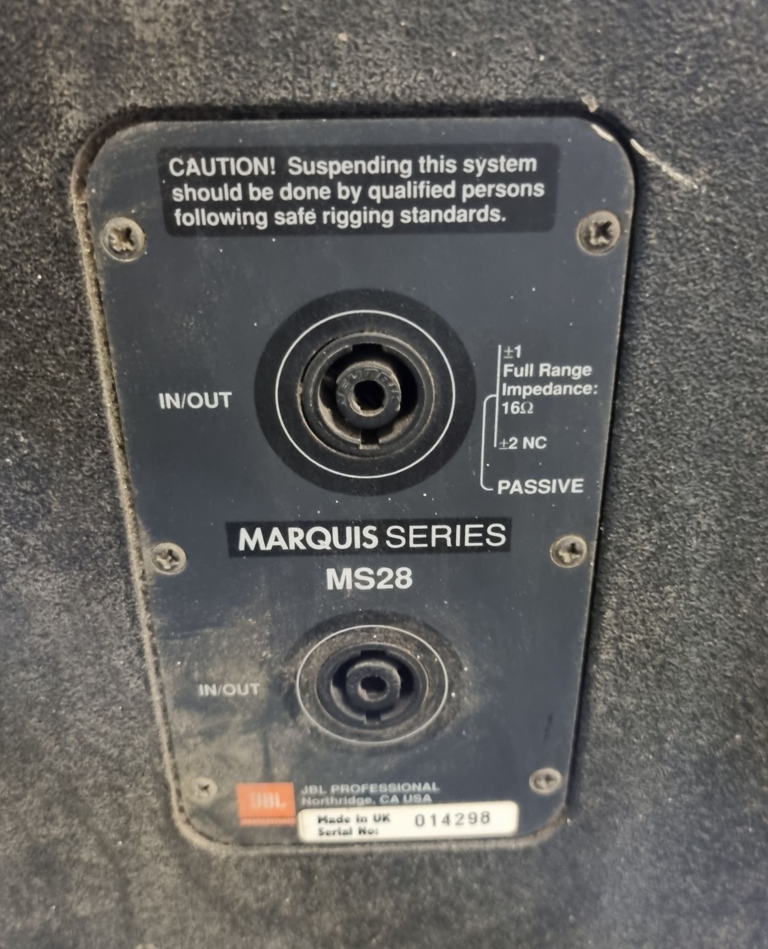4x JBL Marquis series MS28 compact 2-way loudspeakers - W 295 x D 324 x H 676mm - Bild 3 aus 3