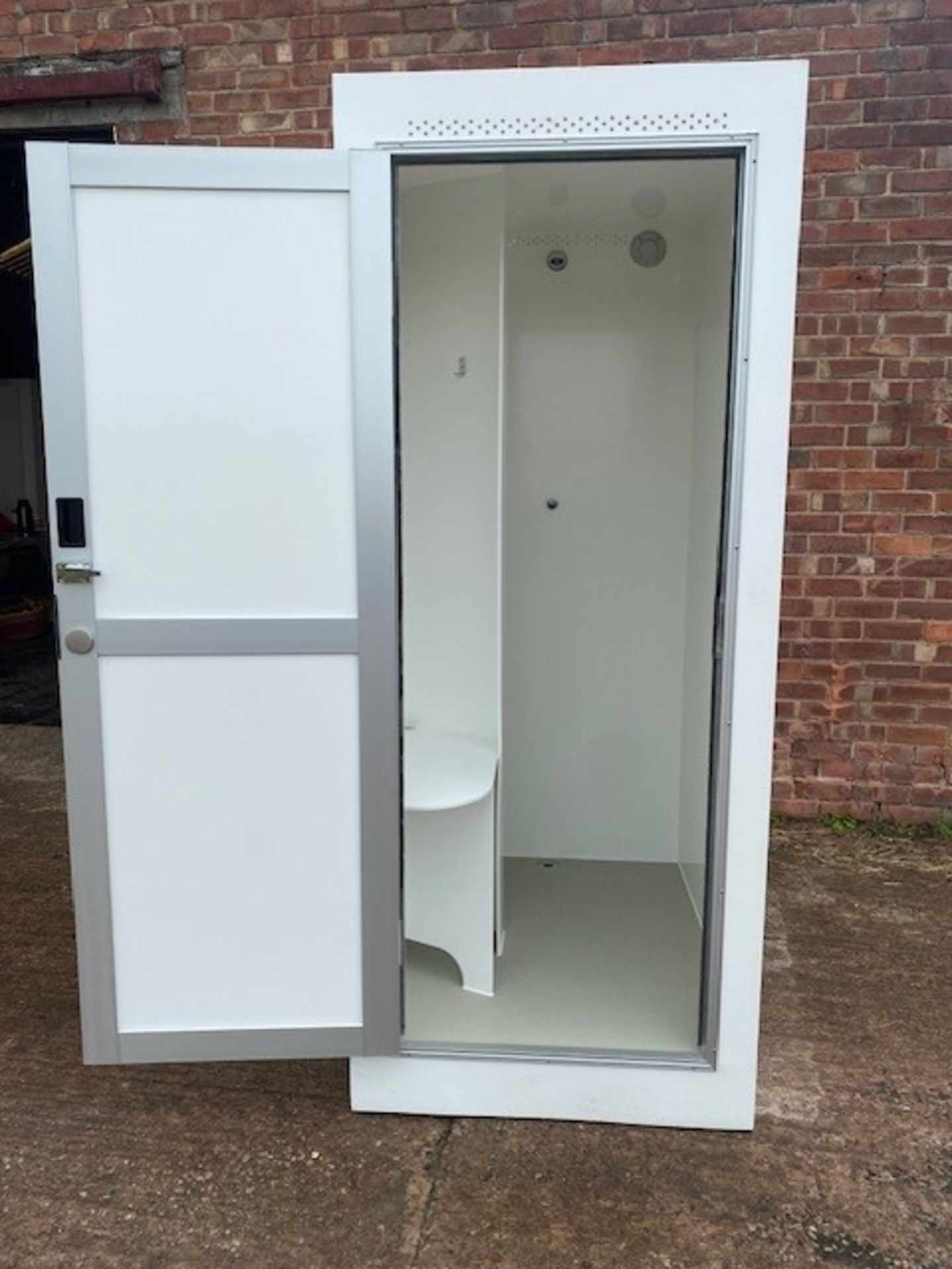 Event shower cubicle, approx. 1200mm x 900mm x 2200mm white