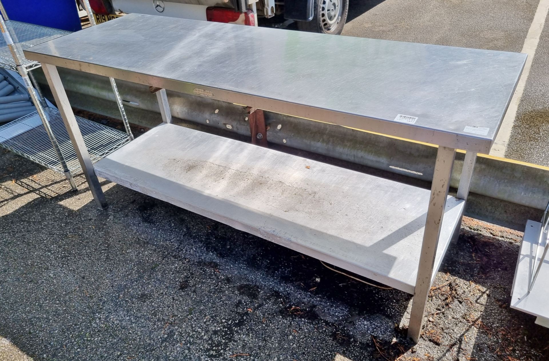 Stainless steel preparation table - L 1830 x W 610 x H 830mm - Image 2 of 3