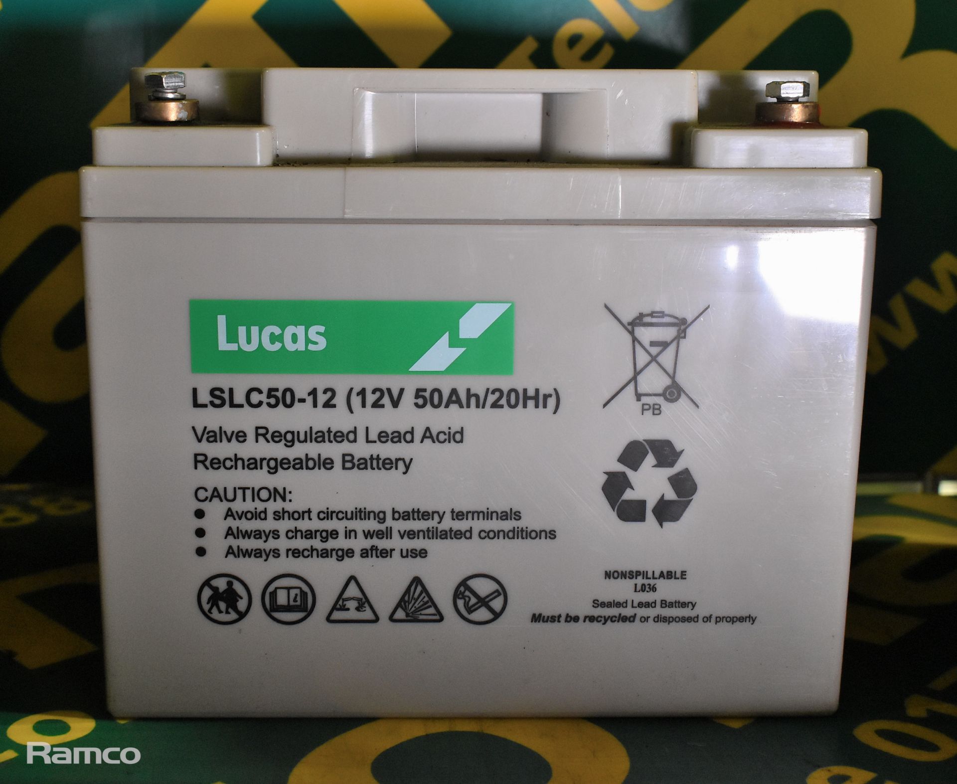 4x Leisure batteries - 2x Lucas LSLC50-12 55Ah, 2x Pegasus GB12-55 50Ah - CANNOT BE SENT BY POST - Bild 3 aus 5