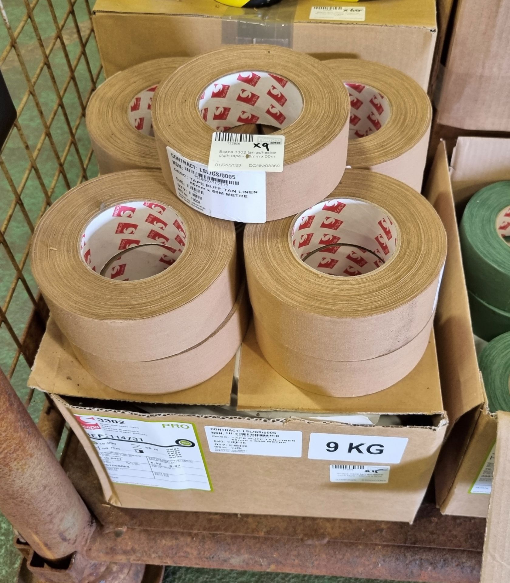 24x rolls of Scapa 3302 tan adhesive cloth tape - 50mm x 50m, 124x rolls of Self adhesive tape - Bild 6 aus 10