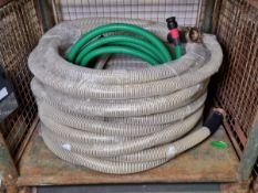 5x 60mm non metallic flexible hoses - approx length: 10m, 40mm non metallic flexible hose