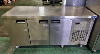 MPS PN999/MPS 3 door counter fridge unit 427W 240V - W 1790 x D 700 x H 880 mm