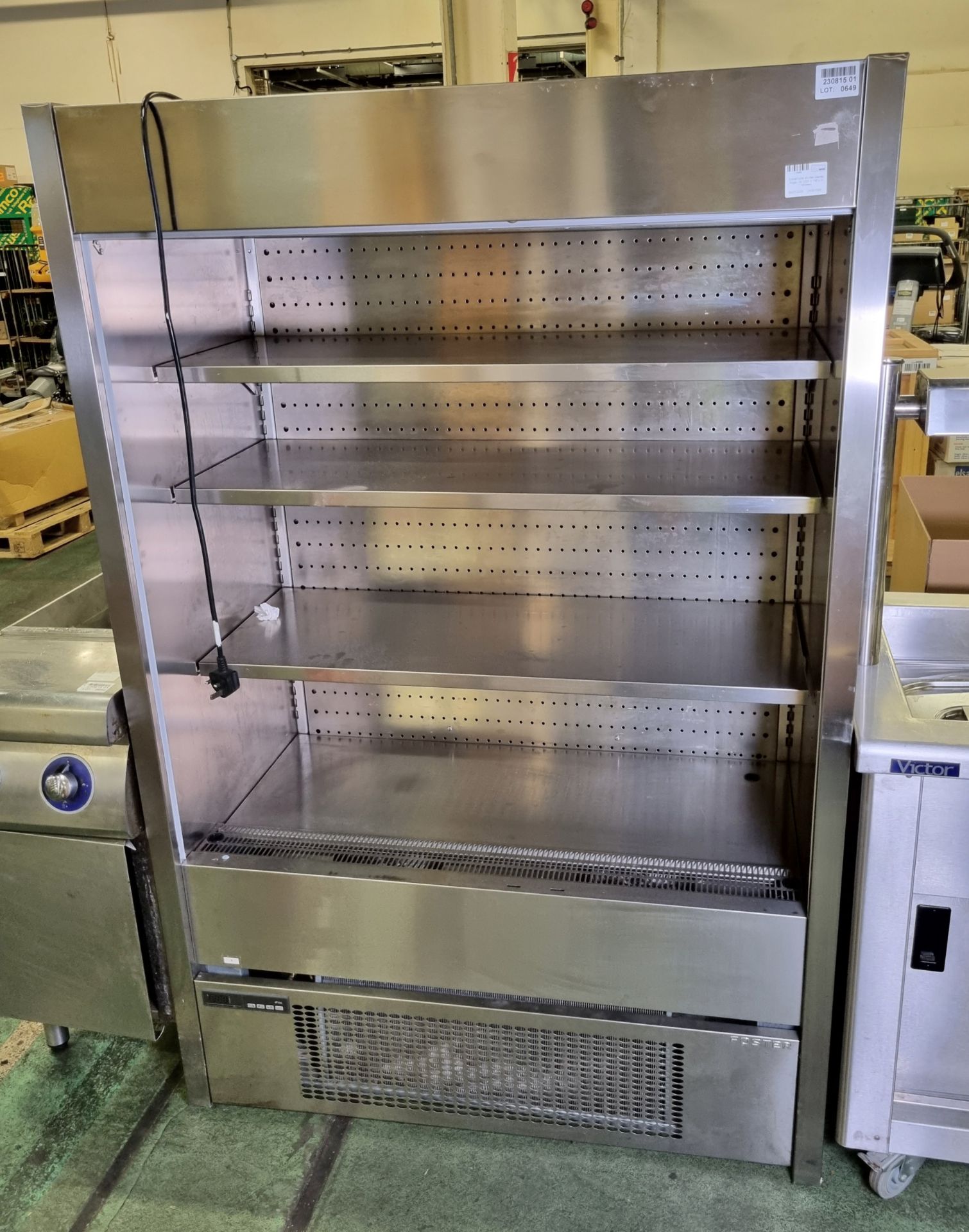 3-shelf roller shutter display fridge - W 1200 x D 740 x H 1830mm