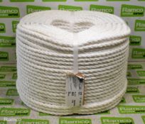 4x reels of 10mm White polypropylene fibrous rope - 220m