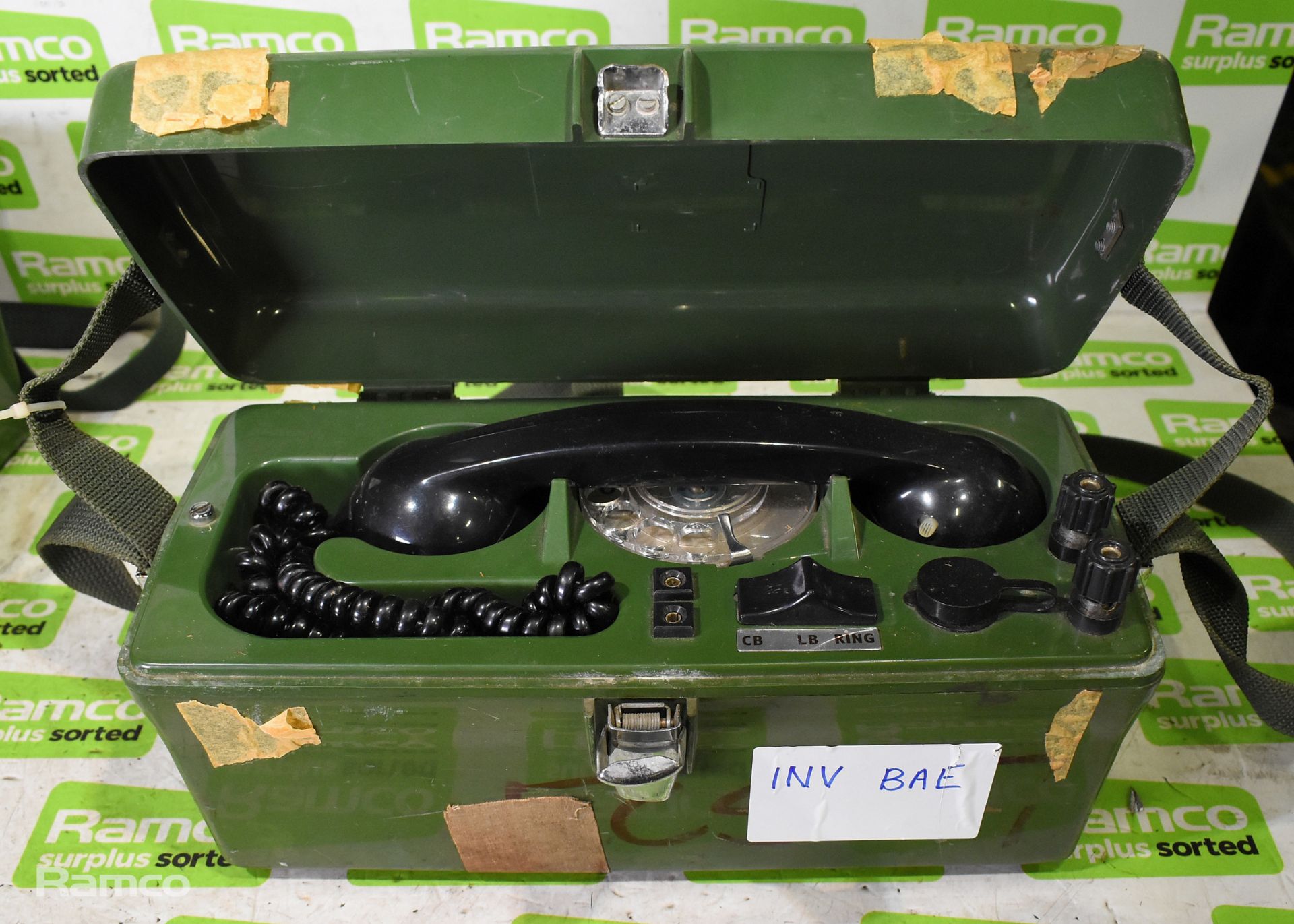 2x PYE TMC 1705 Lineman's Telephones in case with strap - L 320 x W 130 x H 140mm - BOX AND HANDSET - Bild 4 aus 5