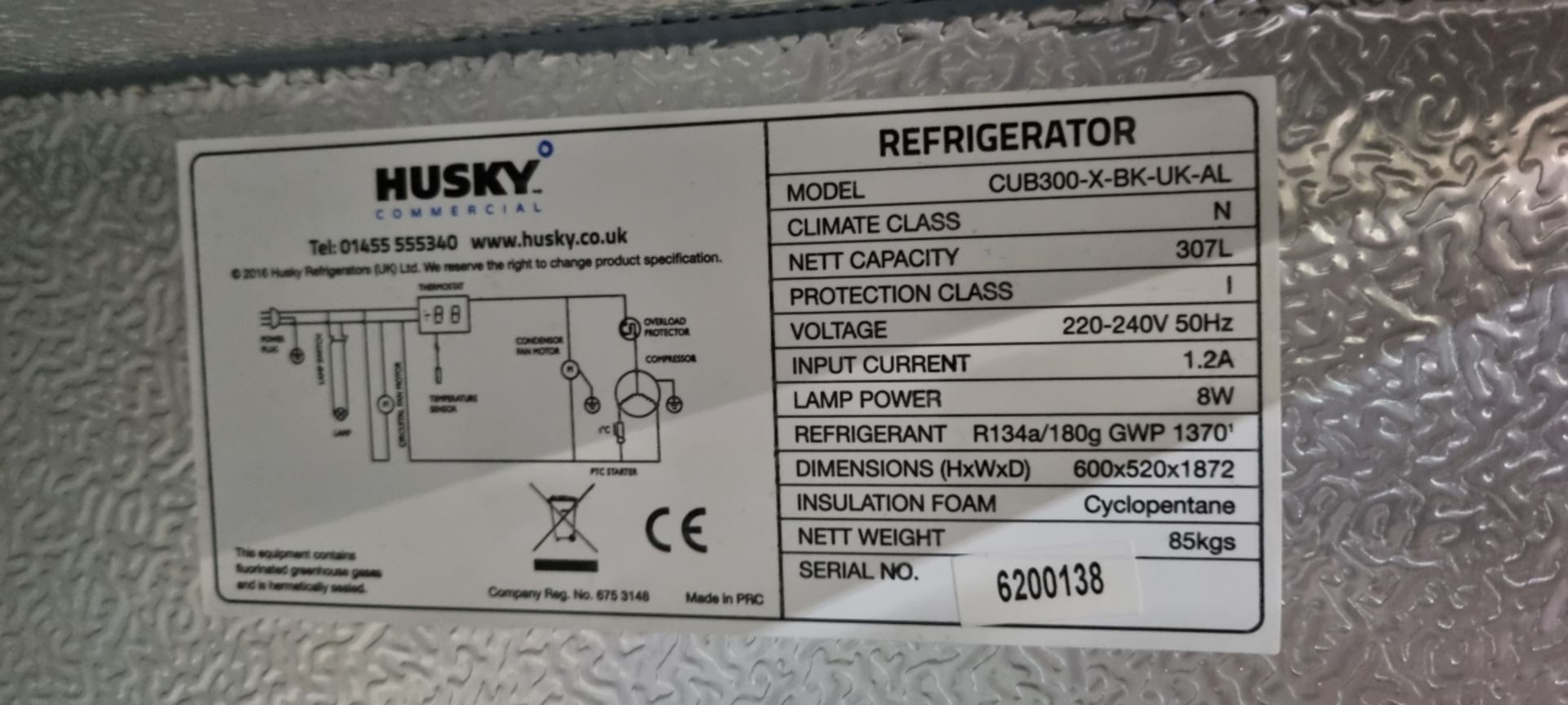 Husky CUB3200 refrigerator H1850 x W600 x D500mm - Bild 4 aus 6