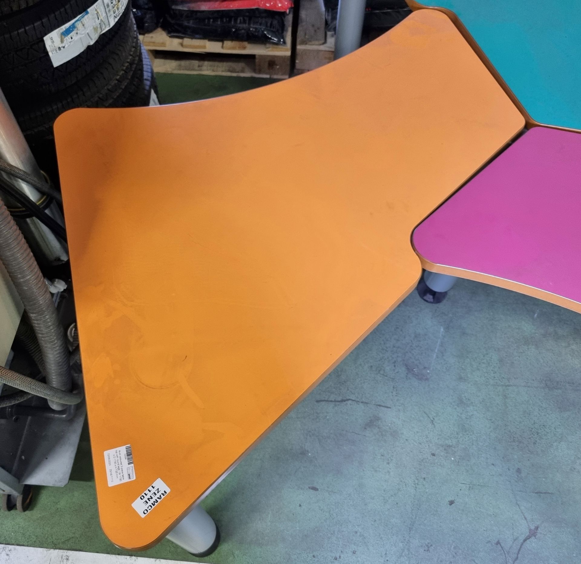 Multi coloured 3-piece table top with round legs - W 1780 x D 1780 x H 720 mm - Bild 2 aus 5