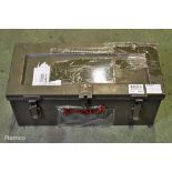2 tier tool box with wrenches, pliers, sockets, screwdrivers, spanners and hammers