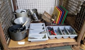 Catering equipment - pans, trays, colander, utensils