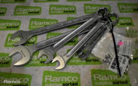 11x spanners - 6x Stahlwille Open Box 13 combination spanners - 1 each of 11/8, 1, 11/16, 7/16 inch,