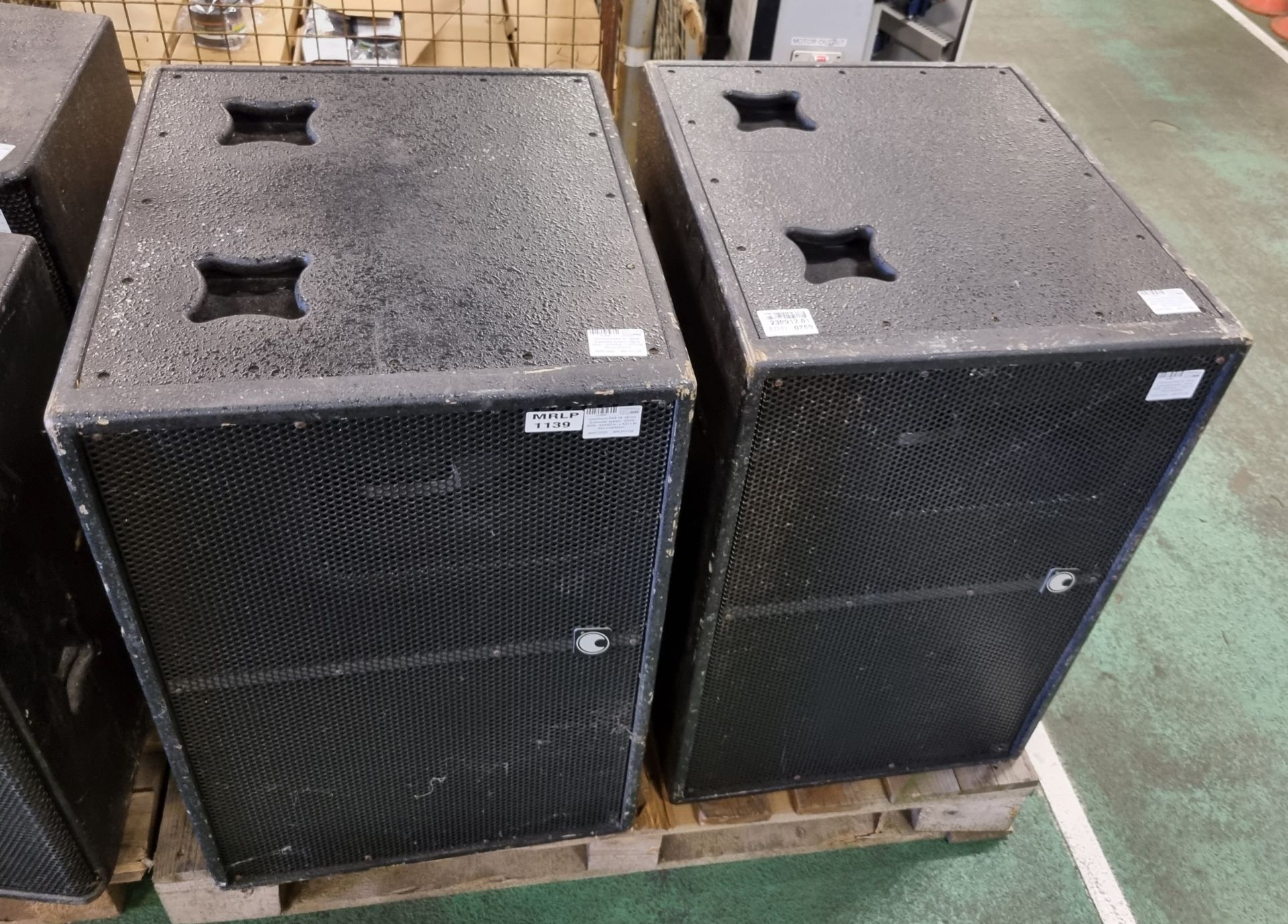 2x Omnitronic PAS-18 18inch Subwoofers - 600W 98db - 35/500 Hz - L 520 x W 600 x H800mm - Bild 2 aus 4