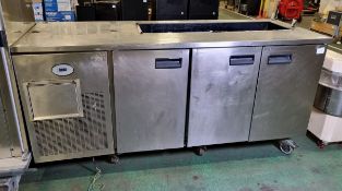 Fosters ecopro 1/3H 3-door fridge and saladette W700 x L1870 x D890mm