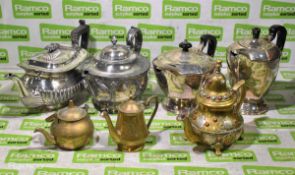 7x EPNS teapots mixed sizes and types