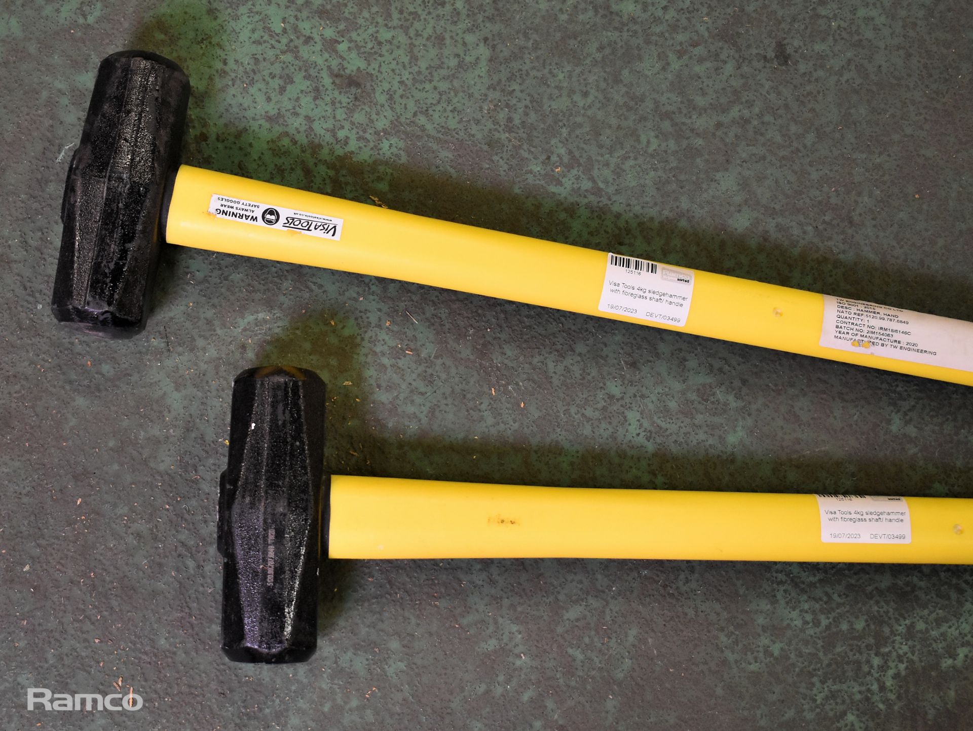 2x Visa Tools 4kg sledgehammers with fibreglass shaft / handle - Bild 2 aus 2