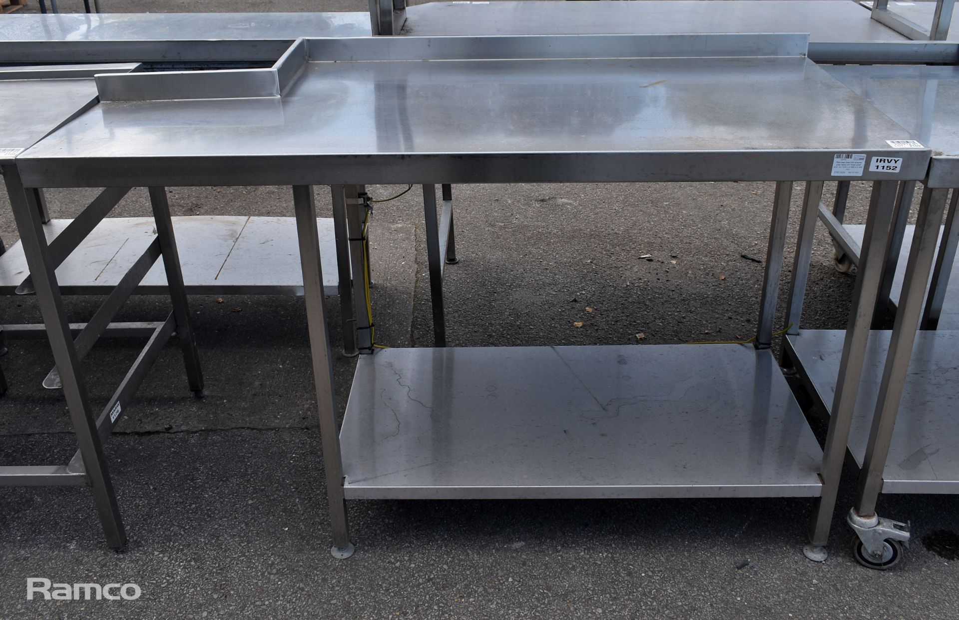 Stainless steel prep table with lower shelf - W 1500 x D 660 x H 940mm