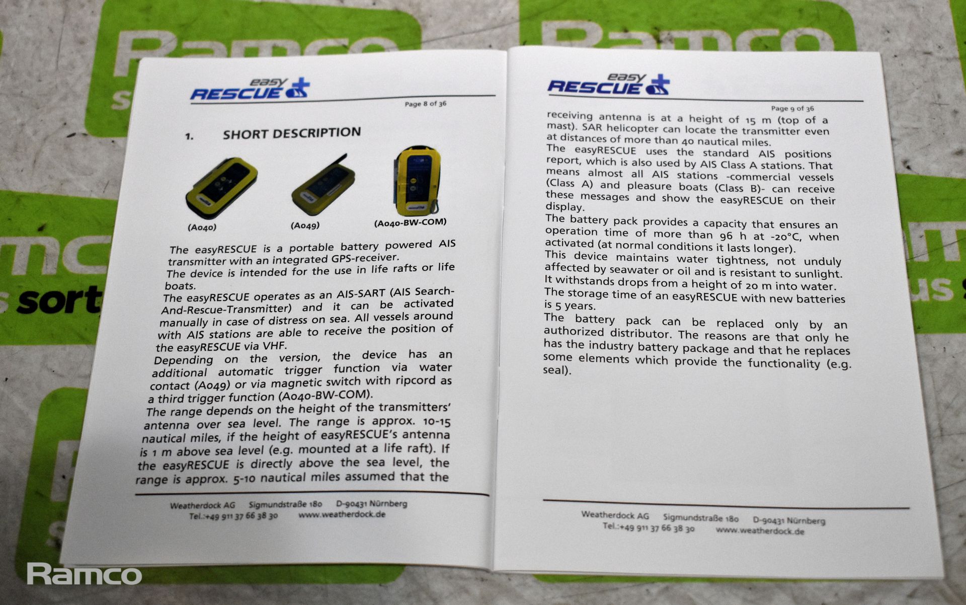 12x Weatherdock easy RESCUE-A+ personal locator beacons with belt clip and manual - Image 8 of 8