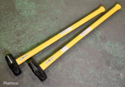2x Visa Tools 4kg sledgehammers with fibreglass shaft / handle