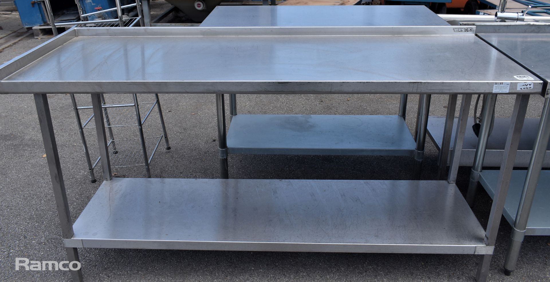 Moffat stainless steel prep table with lower shelf - W 1800 x D 600 x H 930mm