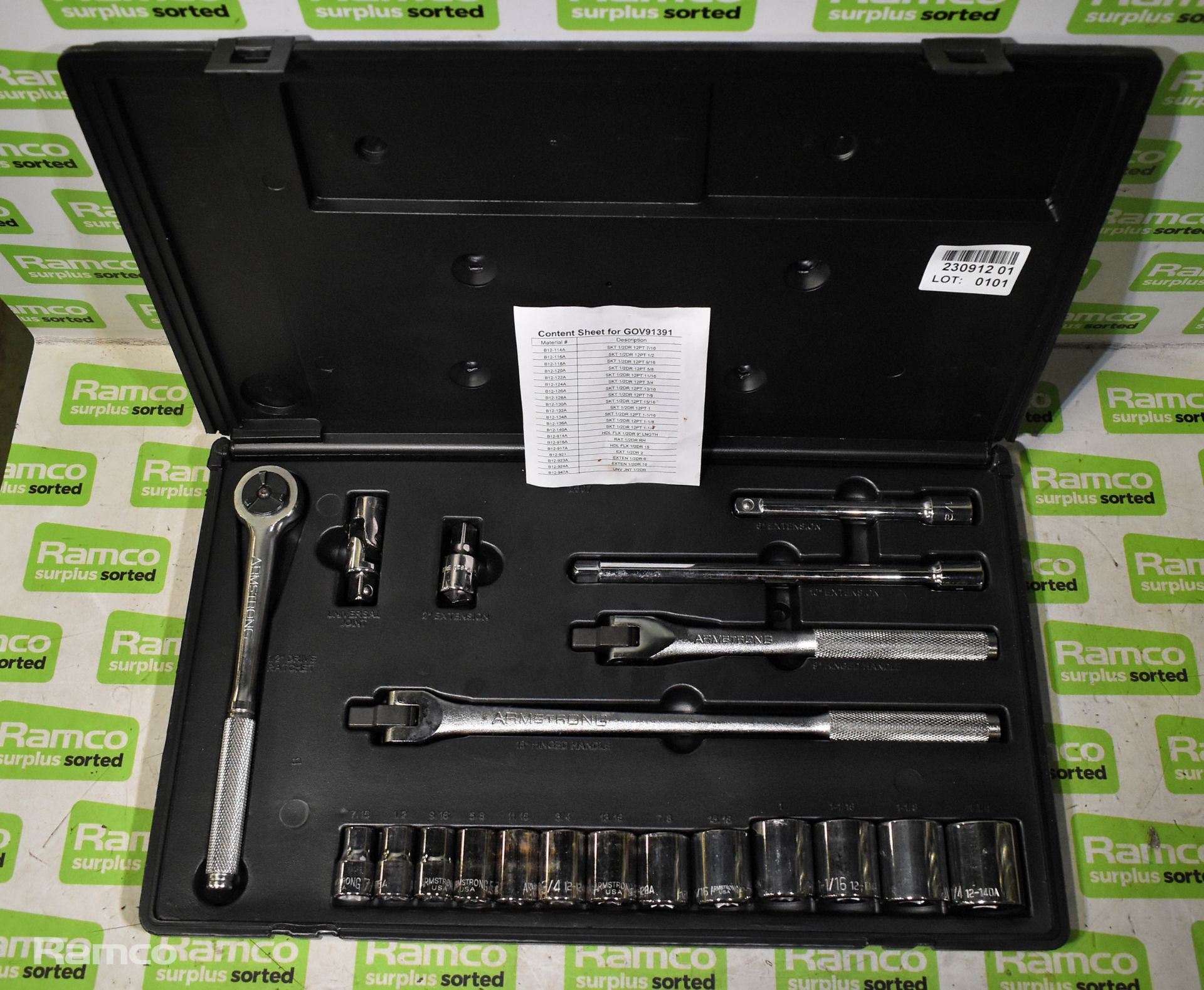 Armstrong 20 piece socket set in plastic case - Image 2 of 9