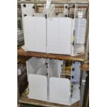 10x White plastic metal base screen stands - W 350 x D 780 x H 770 mm