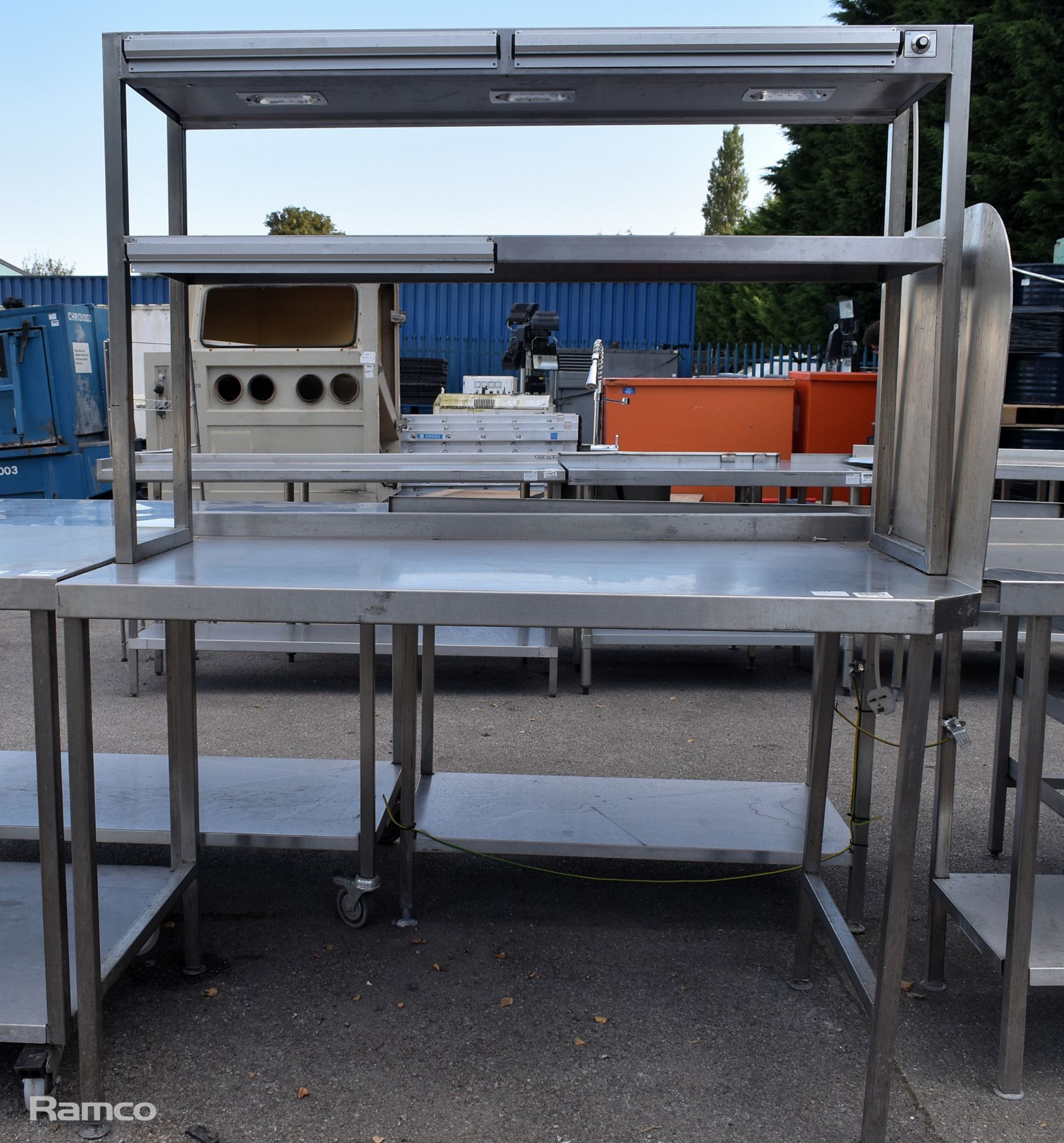 Stainless steel prep table with 2 shelves - W 1450 x D 830 x H 1770mm