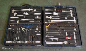 2x Multi piece tool kits in composite case - spanners, screwdrivers, allen keys, pliers