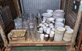 Tableware & glassware - plates, saucers, masonry glasses, jugs & shot glasses