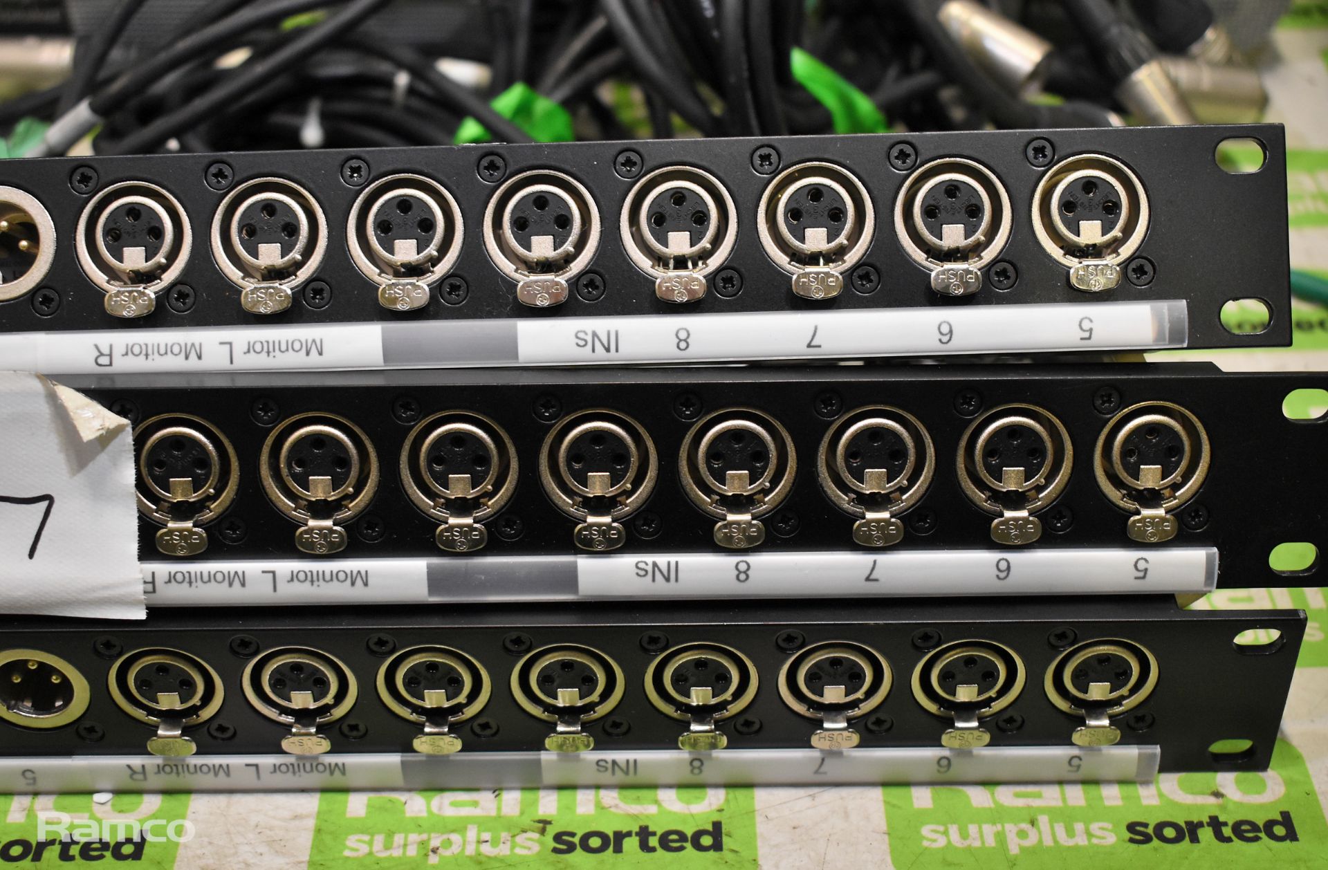 3x 1U rack mount XLR patch panels - 8x male and 8x female per panel & 4x Message in a Speaker PIR - Bild 2 aus 8