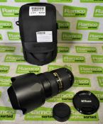 Nikon AF-S NIKKOR 24-70mm lens with HB-40 slip-on lens hood in lens case