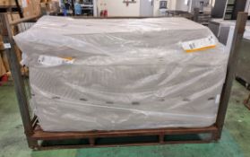 7x Black & white open coil single mattresses - discoloured due to being in storage 2' 6" & 18.5cm