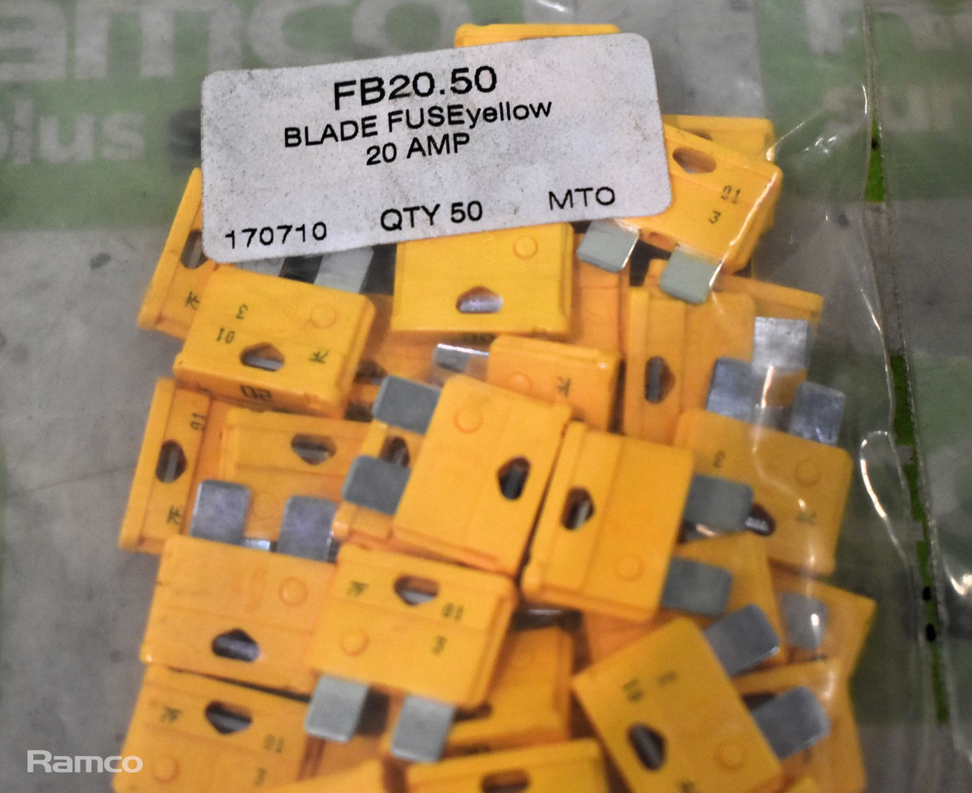 8x packs of FB20.50 yellow 20 amp fuses (50 per pack) - Bild 2 aus 2