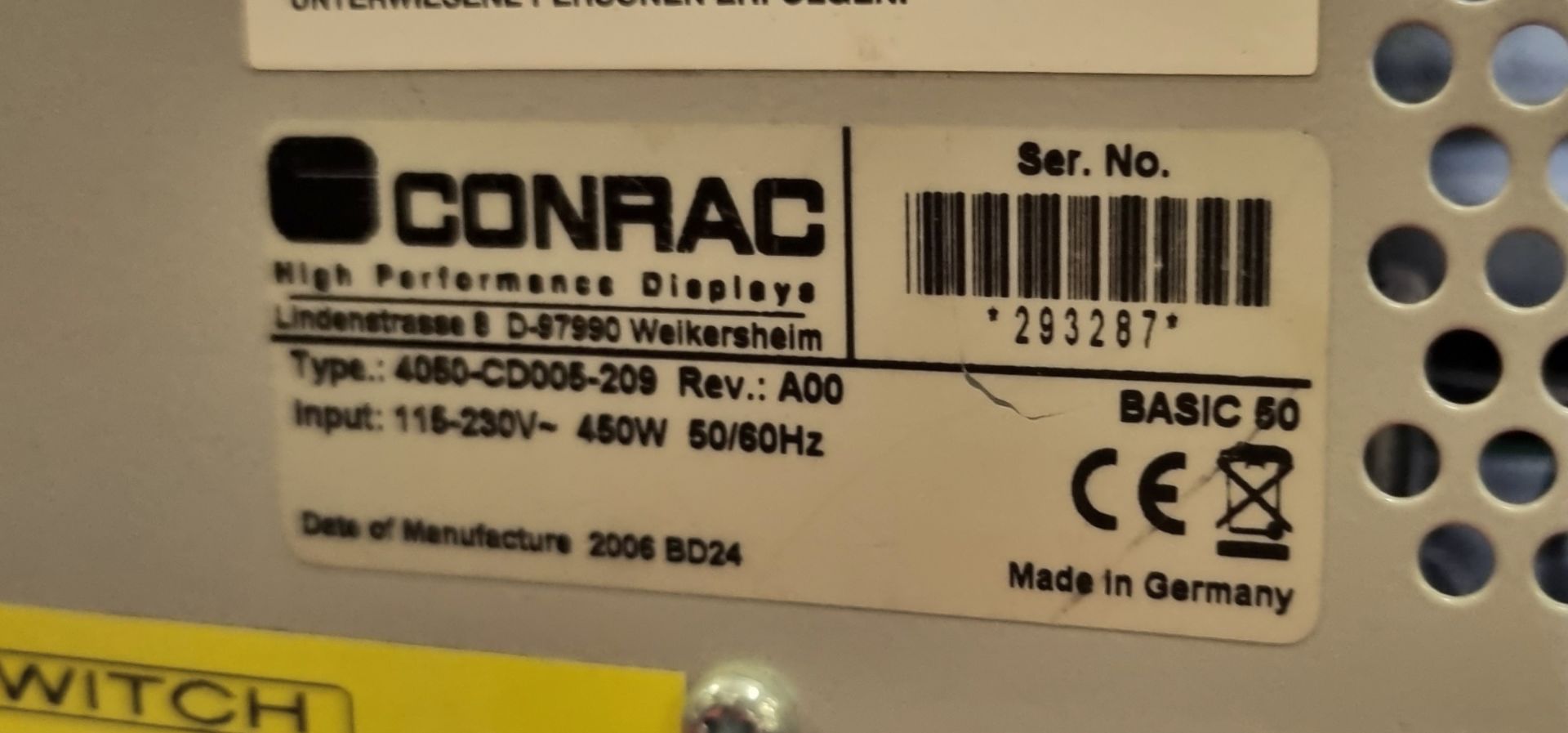Conrac 4050-CD005-209 50 inch plasma TV - SCRATCH TO SCREEN - NO STAND OR REMOTE - Bild 3 aus 3