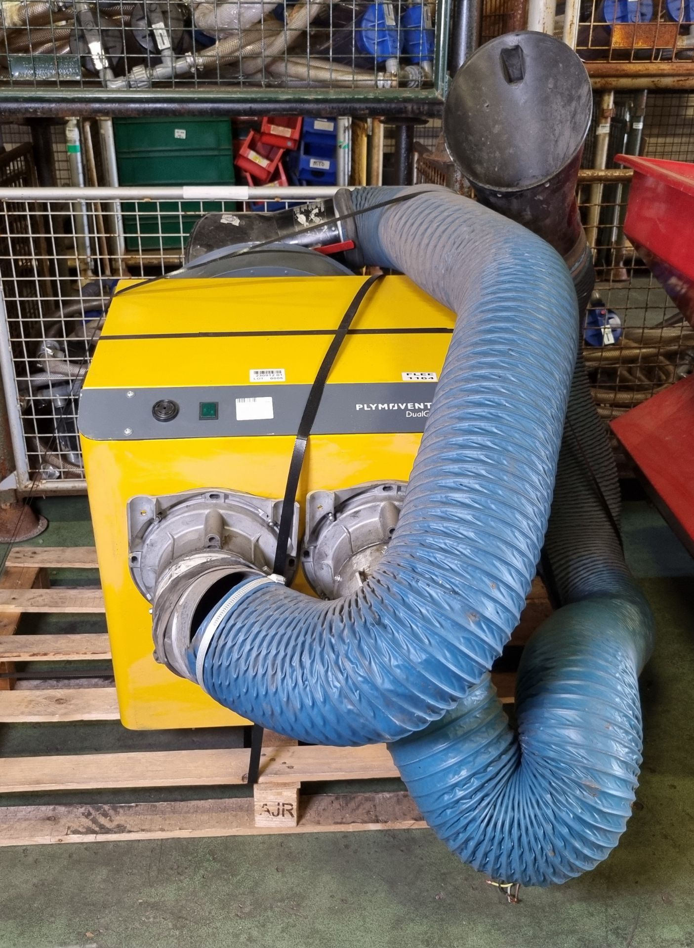 Plymovent DualGo mobile welding fume extractor unit with Nederman hose ducting