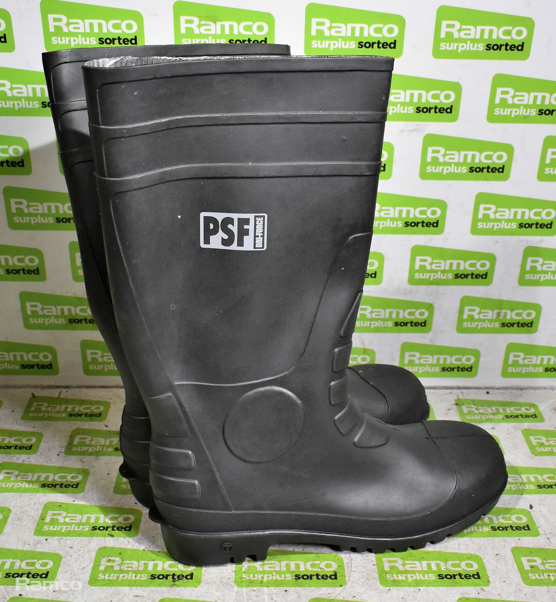 4x pairs of PSF Dri-Force black wellington boots - size: UK 11 - EU 46 - Bild 3 aus 4