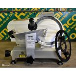 Buffalo CD278 anodised aluminium meat slicer - 250mm cutting blade