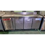 Angelo Po 6BMBA 3 door undercounter fridge - 230V - 50Hz - L 1950 x W 700 x H 950mm