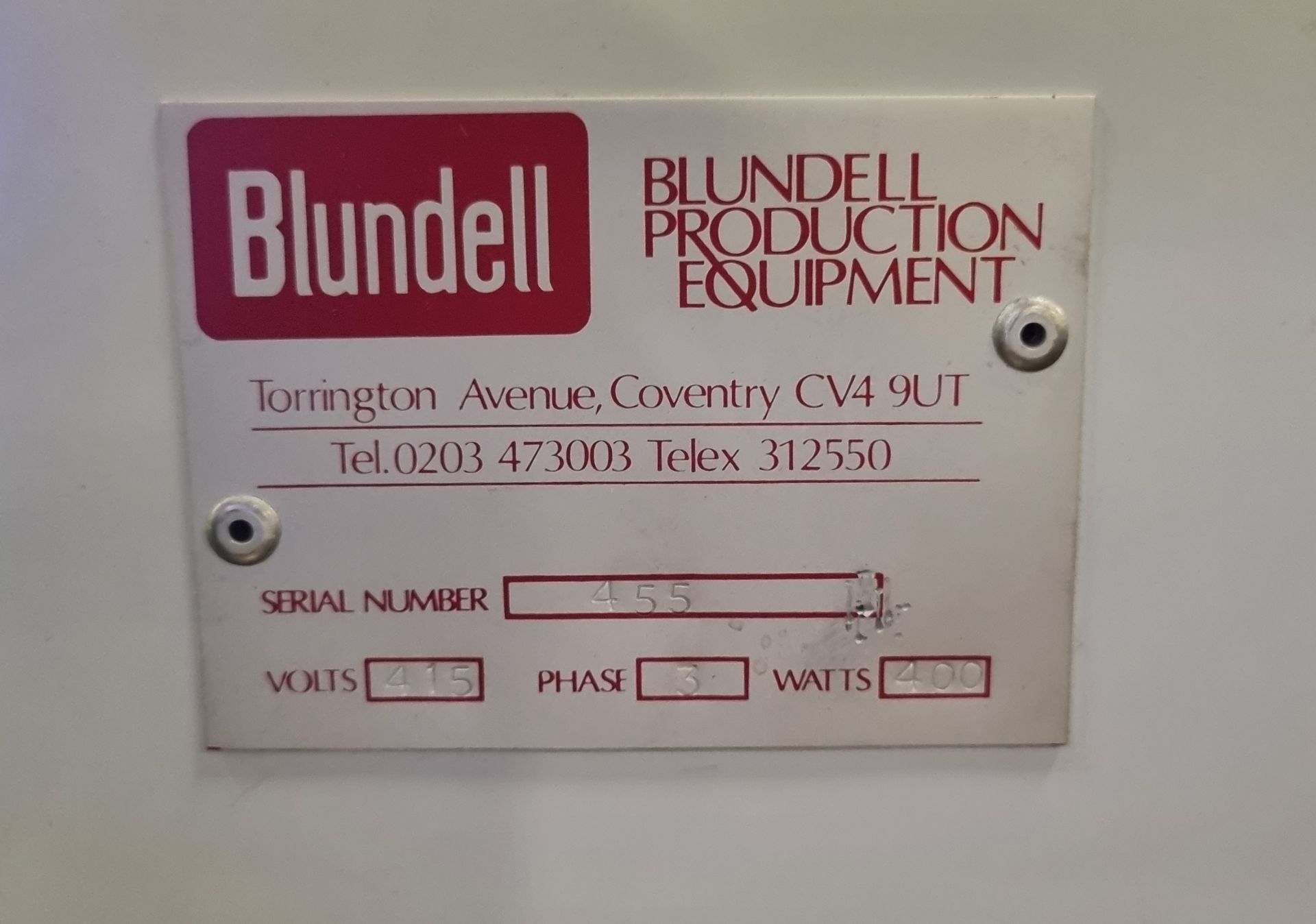 Blundell Production Equipment Cropmatic lead cutting machine - Serial No. 455 - 3 phase 415V 400W - Bild 4 aus 5