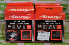 4x boxes of Neilsen 4.5 inch steel cutting discs - 20 per box