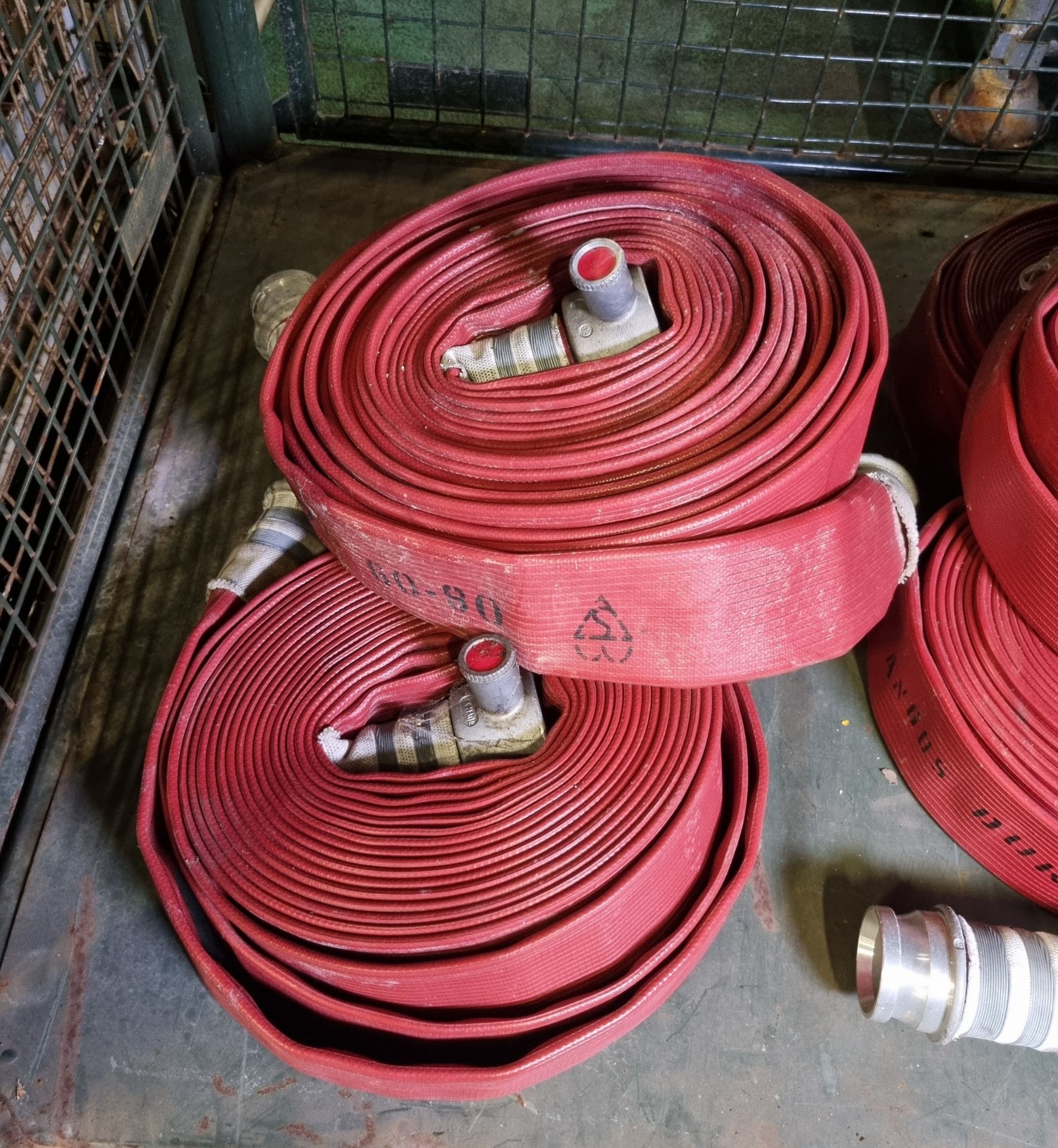 6x Angus Duraline 64mm lay flat hoses with couplings - approx 15m in length - Bild 4 aus 4