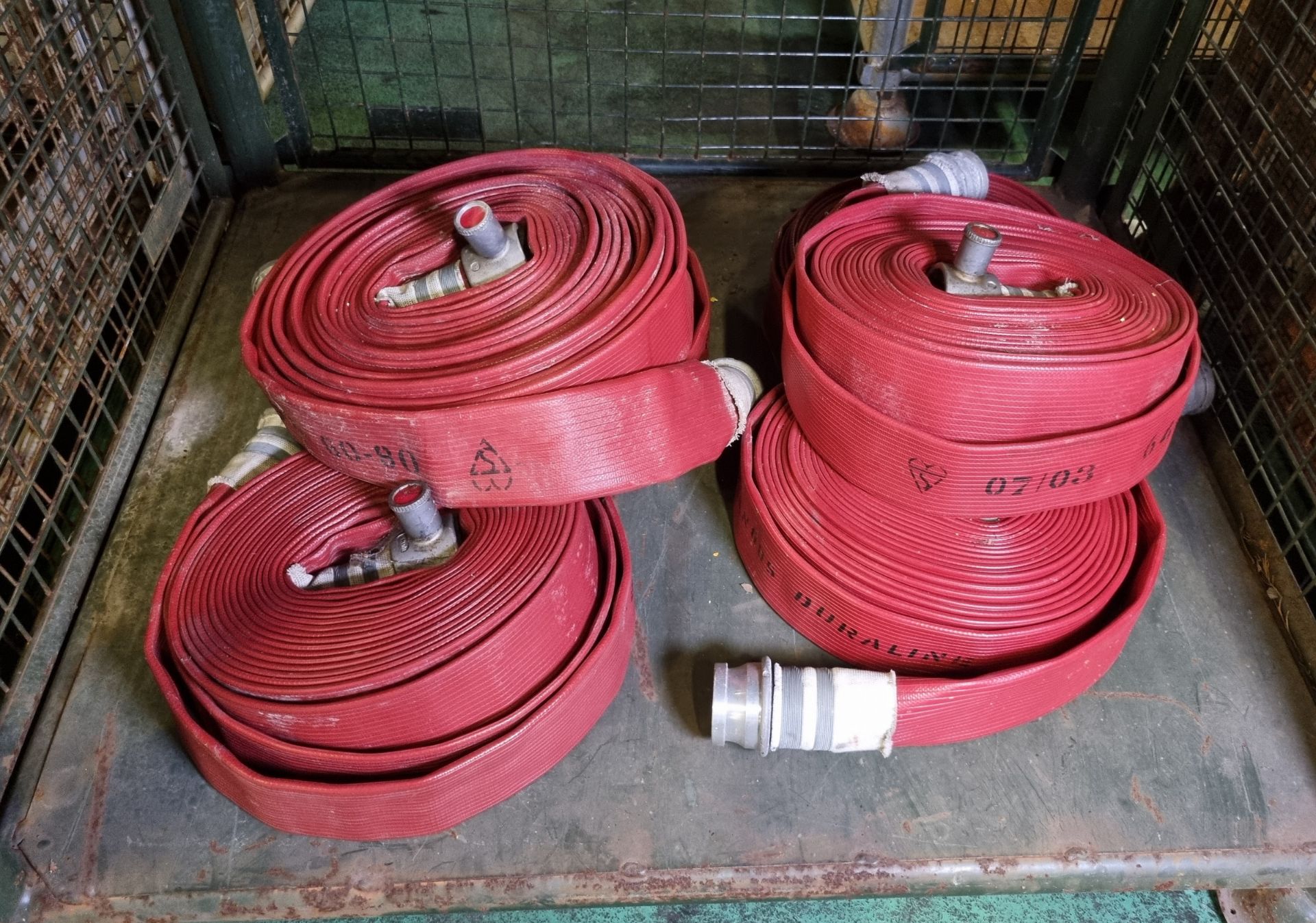 6x Angus Duraline 64mm lay flat hoses with couplings - approx 15m in length - Bild 2 aus 4