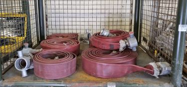 Angus Duraline 45mm lay flat hose with couplings - approx 10m in length, 2x Angus Duraline 64mm