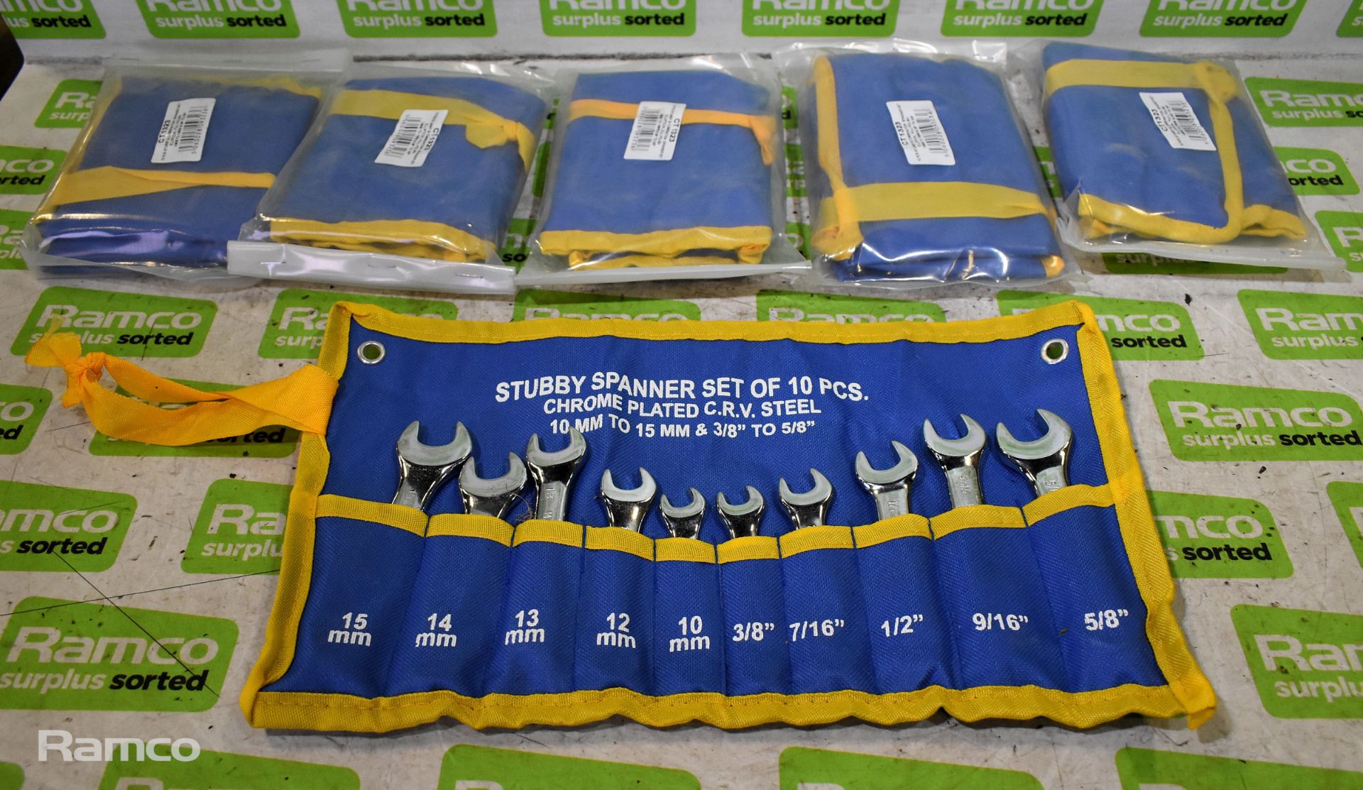 6x 10 piece stubby combination spanners