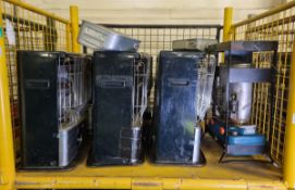 7x paraffin heaters - brands include Zibro and Qlima - AS SPARES OR REPAIRS