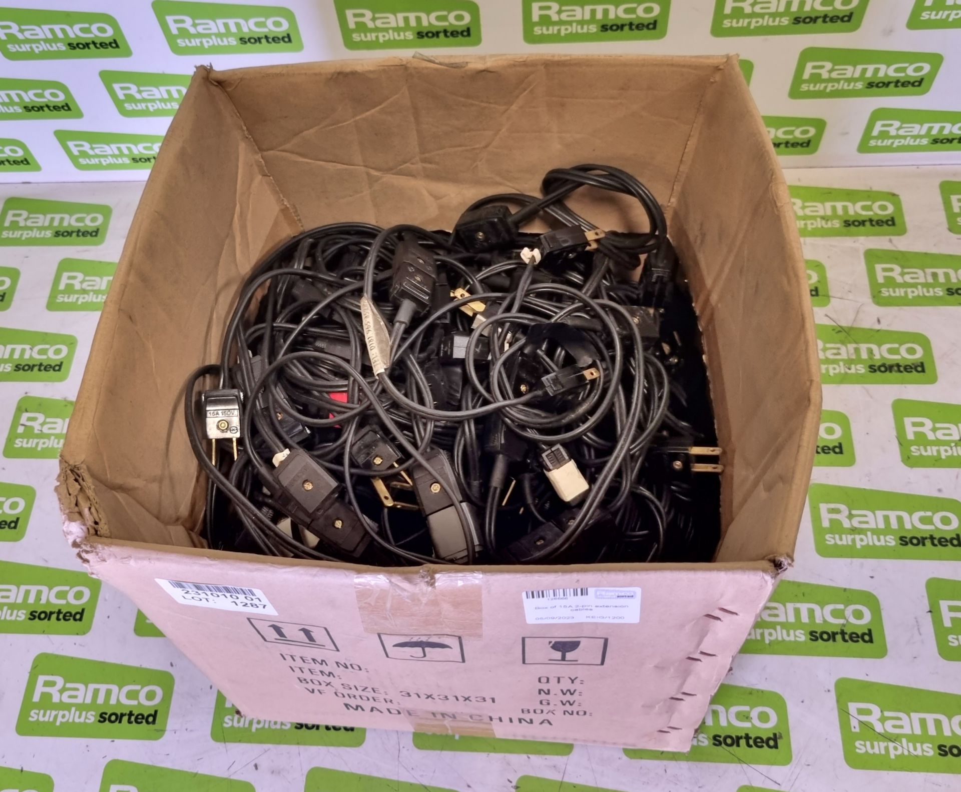 Box of 15A 2-pin extension cables