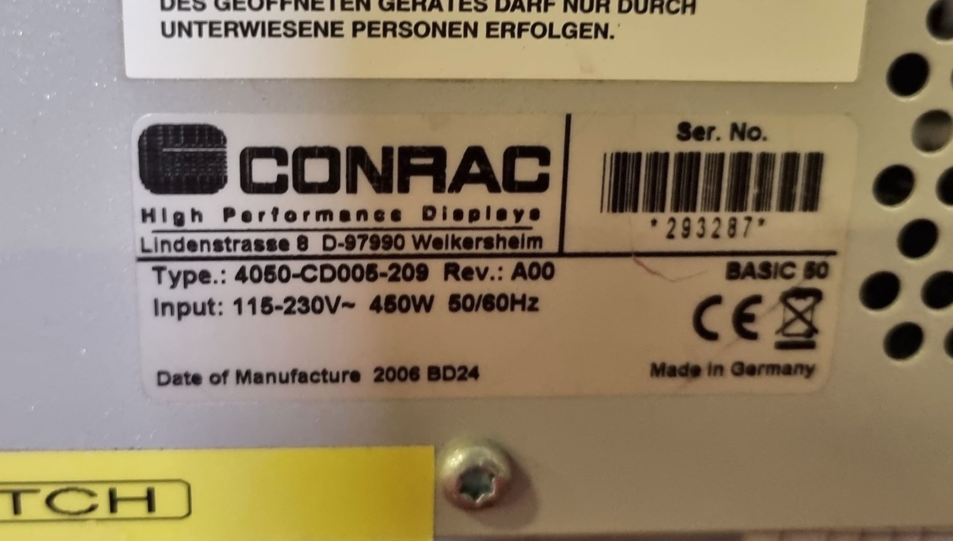 Conrac 4050-CD005-209 50 inch plasma TV - SCRATCH TO SCREEN - NO STAND OR REMOTE - Bild 3 aus 3