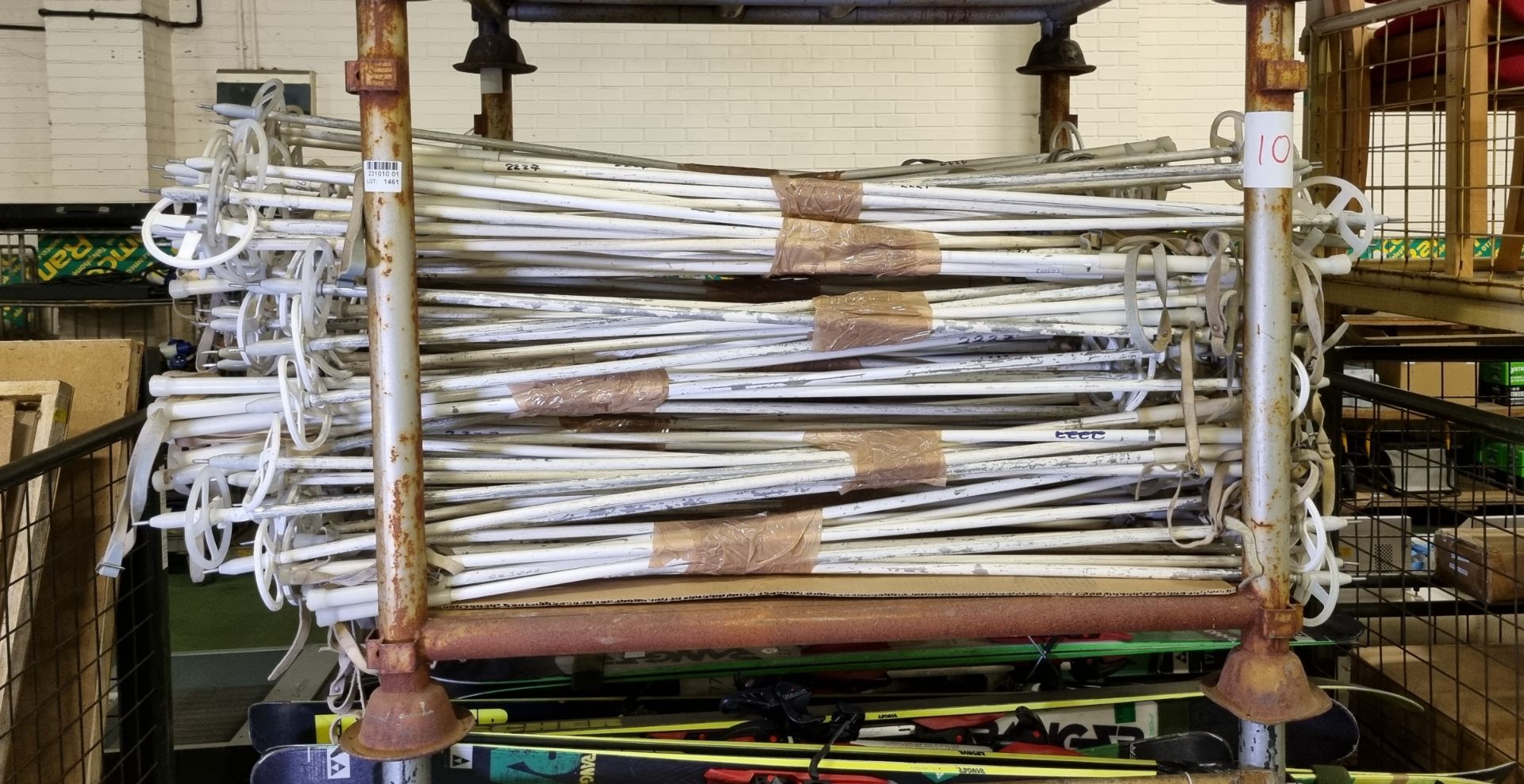 118x White nordic ski poles - AS SPARES OR REPAIRS