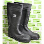 PSF Dri-Force black wellington boots - size: UK 11 - EU 46