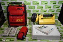 IPAD aed defibrillator, Streamlight fire service torch, Ecolite 4000 oxygen conserver