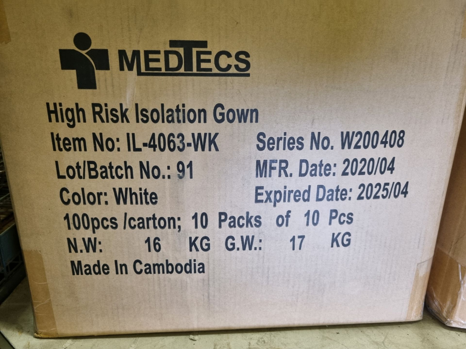 10x boxes of Medtecs high risk isolation gowns - white - 100pcs per box (10 packs of 10 pcs) - Bild 2 aus 4